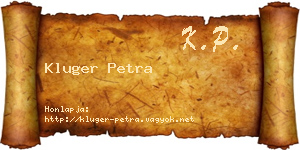 Kluger Petra névjegykártya